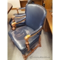 Vintage Leather and Wood Board Room Guest Side Chair